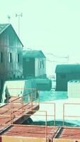 Aerial view of antarctic Station in Antarctica video