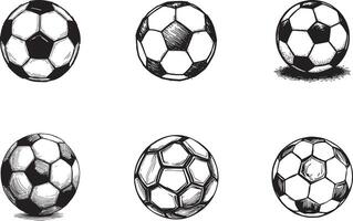 Hand drawn doodle illustration soccer ball sketch for games vector