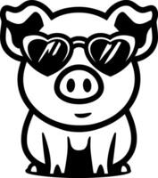 Pig Wearing Heart Glasses Illustration vector