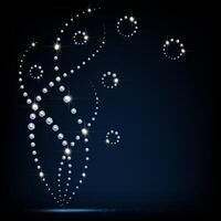 Diamond algae. Bead embroidery example . On a neon dark background vector