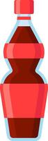 Carbonated soft drink in a plastic bottle featuring a distinctive hourglass shape, complete with a vibrant red label and matching cap, offering a refreshing beverage choice vector