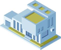 Modern house featuring a rooftop and garage, presented in an isometric view, highlighting intricate architectural details and contemporary design elements that define urban living vector