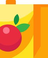 Vibrant and colorful illustration of an apple juice box, featuring a ripe red apple and green leaves, symbolizing freshness and healthy choices for a balanced diet vector