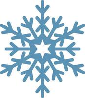 Stylized six pointed snowflake featuring intricate details and a prominent star at its core, capturing the serene beauty and chilly charm of winter's embrace vector