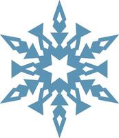 Stylized snowflake with sharp edges and a central star shape, evoking a winter atmosphere of cold and ice, perfect for Christmas and holiday projects vector