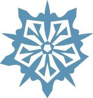 Stylized snowflake with sharp points radiating outwards from a central hexagonal shape creating a wintery design, suitable for Christmas or cold weather themes vector