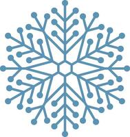 Stylized six pointed snowflake with small circles at the end of each branch creating a delicate and festive atmosphere, perfect for winter, christmas or cold themed projects vector