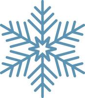 Simple light blue snowflake with a star in the center representing winter, christmas and holidays, ideal for greeting cards or winter projects vector