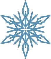 Stylized six pointed snowflake with sharp edges and geometric patterns, evoking winter, christmas, cold and ice, perfect for seasonal designs and festive projects vector