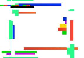 Geometric shapes in various colors and sizes are arranged on a white background, creating a modern and vibrant abstract composition, suitable for various design projects vector