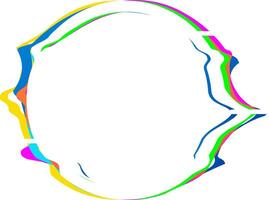 Bright multicolored circle frame vibrating with energy, perfect for modern and dynamic designs, adding a touch of vibrant color and movement vector