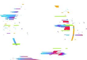 Colorful digital distortion effect resembling a glitch or signal loss, created with pixel sorting and offsetting techniques on a clean white background vector