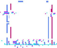 Colorful pixelated lines and squares creating a digital glitch art effect with a geometric and abstract style, representing a modern and technological aesthetic vector