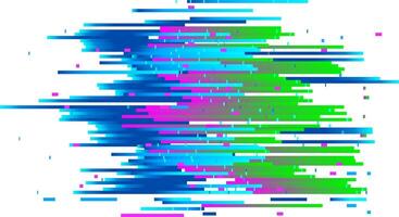 Colorful horizontal stripes undergo distortion from a digital glitch effect, resulting in a vibrant and dynamic abstract composition that captivates with its energy and visual appeal vector