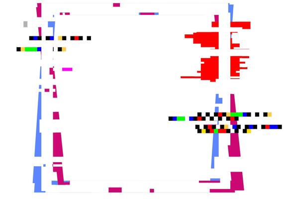 Pixel sorting effect creating an abstract digital art piece with vibrant colors and geometric shapes, evoking a sense of modern technological glitch and artistic expression