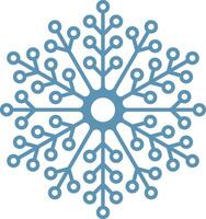 Stylized snowflake with radial symmetry, evoking winter, christmas, cold temperatures and frozen water, perfect for festive and seasonal designs vector