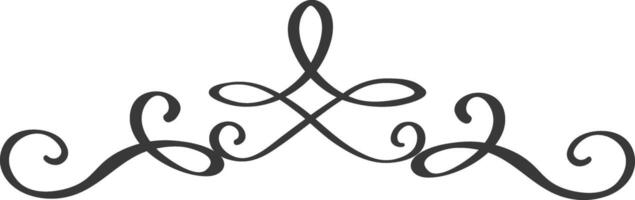 Elegant swirl flourish forming a symmetrical ornament, ideal for wedding invitations, vintage frames and decorations, menus, labels, and other design projects vector