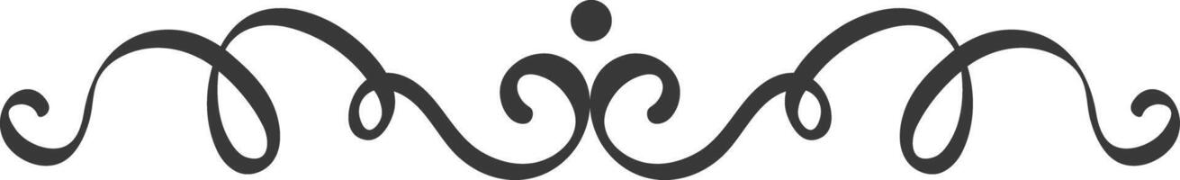 Horizontal repeating calligraphic swirl pattern creating an elegant border or divider, perfect for enhancing invitations, stationery, and web design projects with a touch of sophistication vector