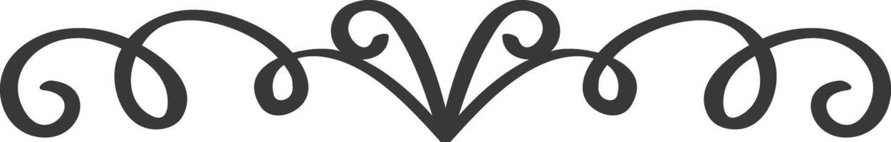 Elegant swirl border forming a symmetrical decorative element, perfect for vintage or classic design projects, adding a touch of sophistication and style vector