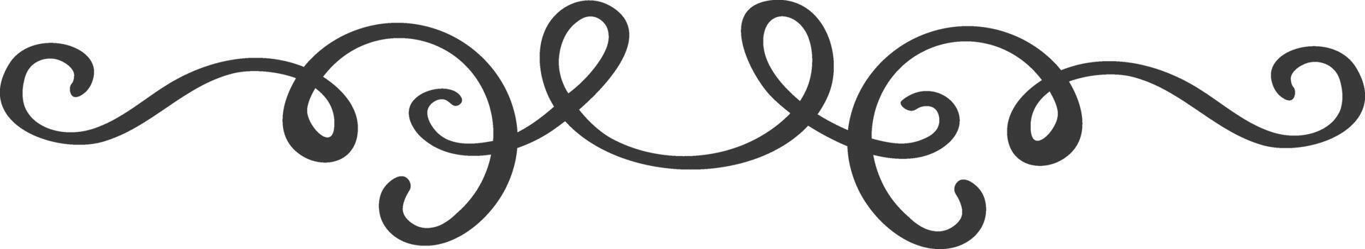 Elegant swirl flourish forming a decorative border, perfect for wedding invitations, menus or other elegant designs, adding a touch of sophistication and romance