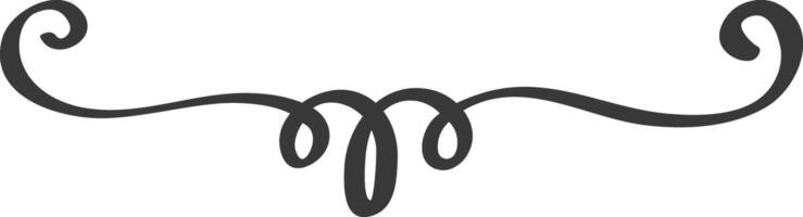 Hand drawn flourish creating a horizontal decorative border, featuring elegant swirls that provide visual separation between sections, enhancing the overall design with vintage charm vector