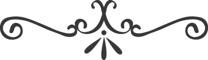 Classic decorative element separating text sections, featuring elegant swirls and a central ornament, providing visual appeal and structure to page layouts vector