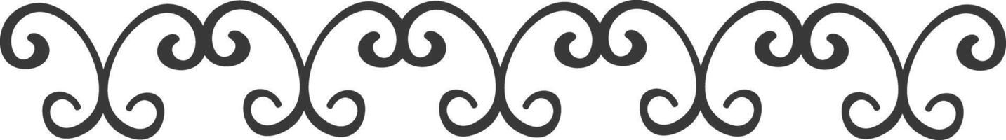 Elegant seamless border composed of repeating swirls creates a sophisticated and decorative pattern, ideal for embellishing various design projects vector