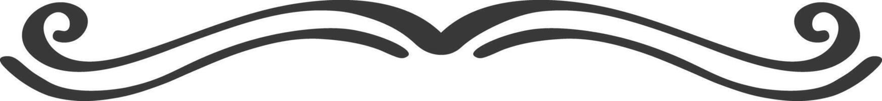 Elegant calligraphic border with swirls forming a symmetrical pattern is suitable for various design projects, adding a touch of sophistication and refinement vector
