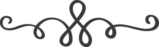 Hand drawn flourish swirl creating a decorative dividing line, enhancing designs with elegance and sophistication. Perfect for adding a refined touch to various artistic projects vector