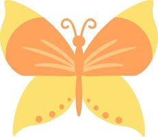 Colorful butterfly with spread wings, featuring a vibrant mix of yellow and orange hues, creating a visually appealing representation of nature's beauty vector