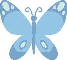 Pastel blue butterfly spreading its wings, displaying intricate patterns and delicate antennae in a charming minimalist style, embodying beauty and grace in nature vector