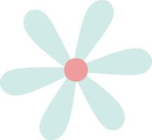 Minimalist illustration of a simple flower with rounded petals and pink center, isolated on white background, representing nature, beauty, and simplicity vector