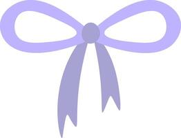 Light purple decorative bow featuring a knot and flowing ribbons, elegantly hanging against a crisp white background, presented as a simple illustration for various design needs vector
