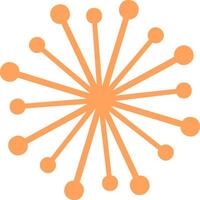 Radiating orange lines form a vibrant circle, with playful dots accentuating the ends, creating a dynamic and modern visual element that captures attention and energy vector