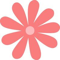 Illustration featuring a vibrant pink daisy flower with rounded petals, blooming against a clean white background, embodying a simple and minimalist design that evokes beauty and elegance vector