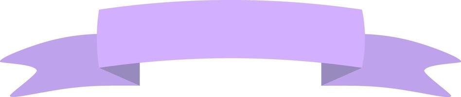 Simple light purple waving ribbon banner with folds isolated on white background useful as a decorative element for festive occasions, celebrations, awards, or announcements vector