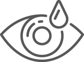 Eye drops gently falling into an eye, highlighting the importance of eye care and treatment for various vision problems and promoting overall healthcare for healthy eyesight vector