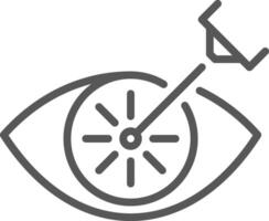 Laser correcting vision performing eye surgery procedure, restoring perfect eyesight, innovative ophthalmology technology for clear vision, enhancing visual acuity through advanced laser treatment vector