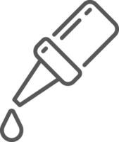 Eye drops dripping from a bottle, forming a drop, depicted in a minimalist, line art style against a clean white background, ideal for healthcare and medical themes vector