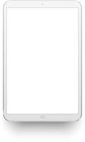 White tablet computer featuring a blank screen with a clipping path, providing an ideal canvas for design projects and creative applications in various fields vector
