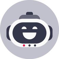 Modern chatbot radiating happiness with a cheerful smile, representing positive customer service and the supportive role of artificial intelligence in enhancing user interactions vector
