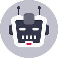 Modern robot face with antennas representing artificial intelligence. Machine learning. And futuristic technology. Suitable for projects related to robotics. Automation. And the future of technology vector
