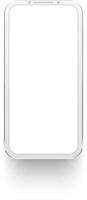 Clay smartphone with blank white screen displaying nothing, isolated on white background with soft shadow, ideal for showcasing apps or websites vector