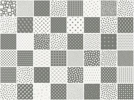 Collection of seamless geometric patterns. Minimalistic unusual set of simple backgrounds. Trendy monochrome textile prints vector