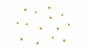 Multiple twinkling stars scattered across 2D object doodle animation. Starry sky cartoon 4K drawing. Cosmic theme. Celestial inspiration animated flat element isolated on white background video