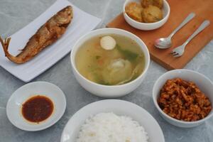 simple food for typical Indonesian breakfast photo