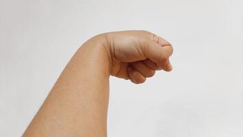 A man hand expression gesture poses isolated on white background photo