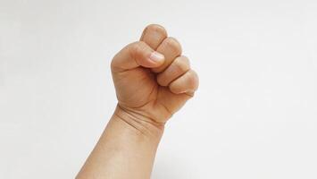 Human fist. Spirit expression gesture. Isolated on white background photo