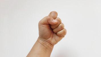 Human fist. Spirit gesture isolated on white background photo