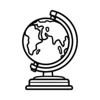 display globe cartoon isolated drawing line style sketch classic vintage design illustration vector